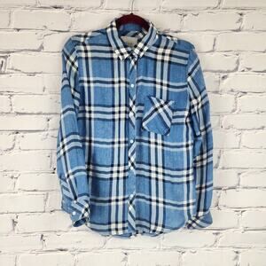 Rails Hunter Shirt Size S Lapis White Black Chambray Button Up lumberjack cabin
